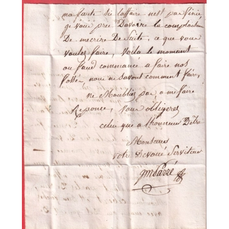 MARQUE 42 NOZAY LOIRE INFERIEURE ATLANTIQUE 1828 POUR CHATEAUBRIAND 26X12 INDICE 9