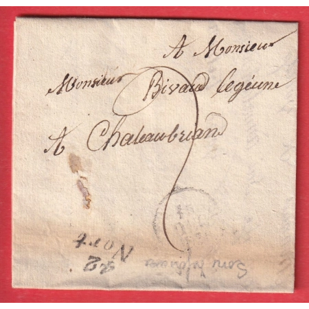 CURSIVE 42 NORT LOIRE INFERIEURE ATLANTIQUE 1830 CHATEAUBRIAND INDICE 10