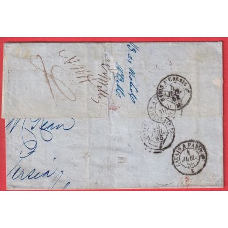 N°13 16 17A VALENCIENNES NORD TRICOLORE NEW YORK USA 1856 ETATS UNIS AMERIQUE 1856