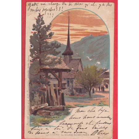 N°103 PARIS EXPOSITION UNIVERSELLE VILLAGE SUISSE 1900 POUR RIGNEY DOUBS