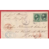 USA N°41 X2 NEW ORLEANS 1871 LONDON LONDRES ANGLETERRE VIA NEW YORK