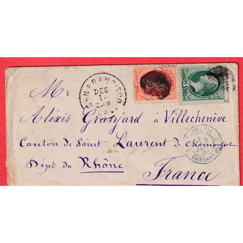 ETATS UNIS USA N°40 41 SAN FRANCISCO CALIFORNIA 1880 ST LAURENT DE CHAMOUSSET RHONE