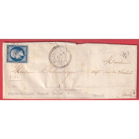 N°14 PC 2191 MOUTHIER HAUTE PIERRE DOUBS OR ARC SOUS CICON CAD TYPE 22 INDICE 15 POUR BESANCON