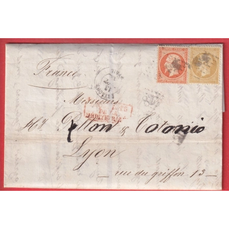 N°21 23 GC 5082 BEYROUTH SYRIE SYRIA LIBAN LEBANON BFE POUR LYON 1865