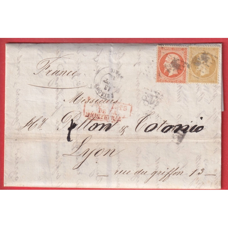 N°21 23 GC 5082 BEYROUTH SYRIE SYRIA LIBAN LEBANON BFE POUR LYON 1865