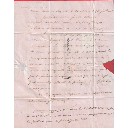 N°21 23 GC 5082 BEYROUTH SYRIE SYRIA LIBAN LEBANON BFE POUR LYON 1865