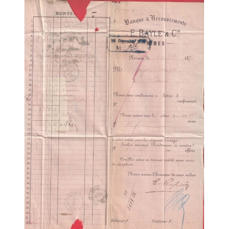 N°38 + 55 X2 GC 2659 NIMES GARD POUR PARIS POSTE RESTANTE