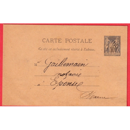 ENTIER SAGE 10C OBLITERATION OR DE GIVRY POUR EPENSE MARNE 1892