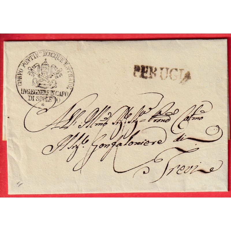 ITALIE ITALIA PERUGIA FRANCHISE RELIGIEUSE PAPE POUR TREVISE TREVISO CACHET ARRIVEE SPECIAL