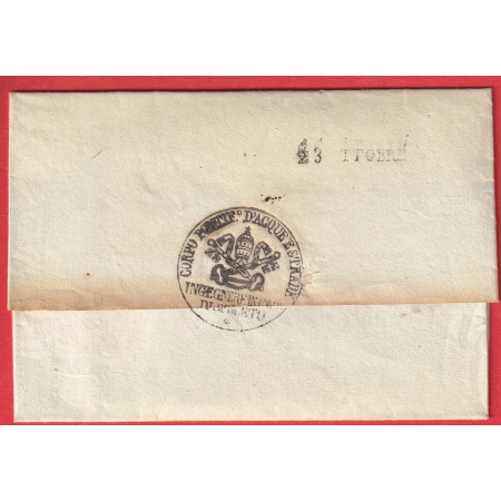 ITALIE ITALIA PERUGIA FRANCHISE RELIGIEUSE PAPE POUR TREVISE TREVISO CACHET ARRIVEE SPECIAL