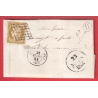 N°1 PC 197 CURSIVE 49 AUVE MARNE CACHET TYPE A 1851 BOITE RURALE H TILLOY