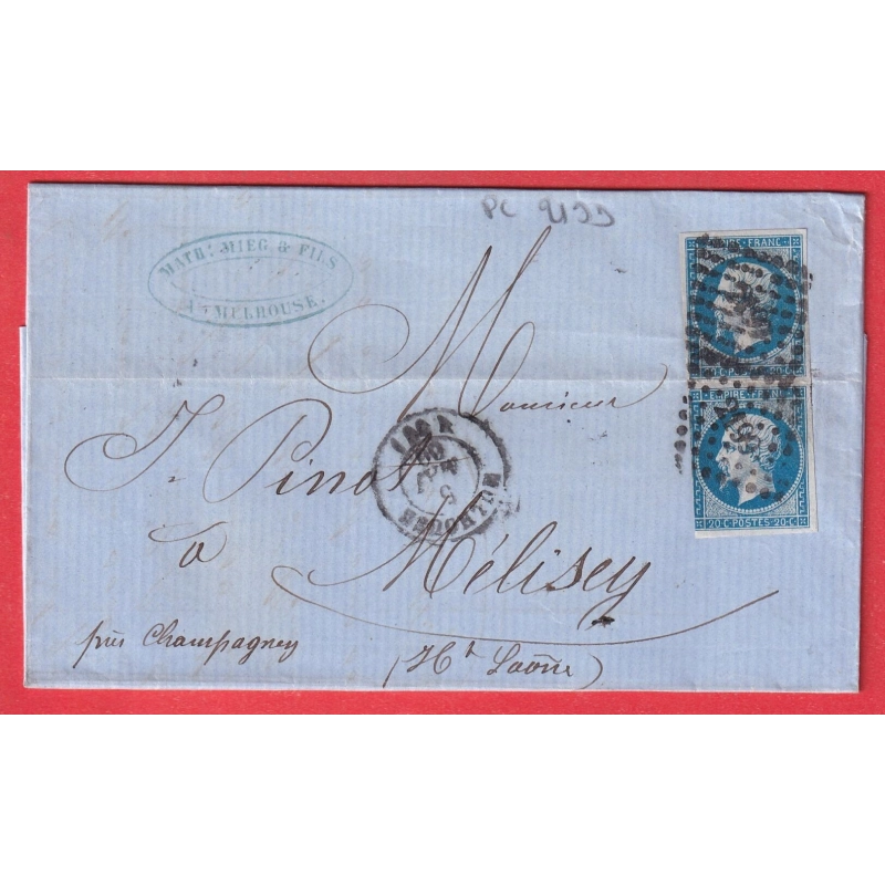 N°14 PAIRE PC 2199 MULHOUSE HAUT RHIN POUR MELISEY HAUTE SAONE