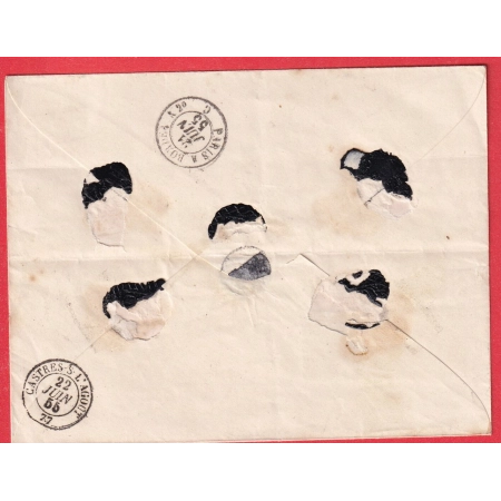 N°14 PAIRE + UN PC 2703 ROCHEFORT SUR MER LETTRE CHARGEE POUR CASTRES TARN