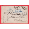 N°55 60 GC 532 BORDEAUX GIRONDE 1874 POUR MILAN ITALIE VIA PARIS ETRANGER EN BLEU AU DOS