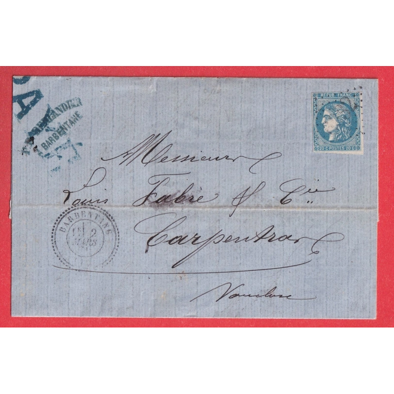 N°46B GC 6032 BARBENTANE BOUCHES DU RHONE CAD TYPE 24 CARPENTRAS VAUCLUSE