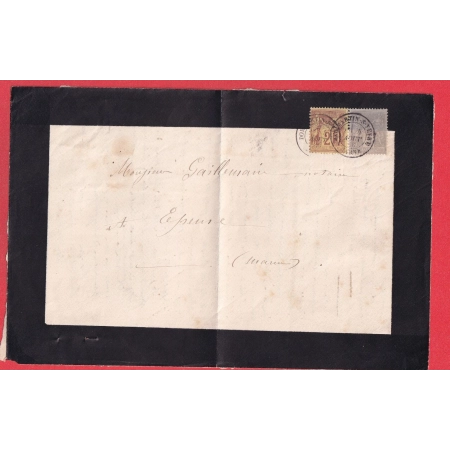 N°85 87 DOMMARTIN SUR YEVRE MARNE 1886 POUR EPENSE DEVANT DE LETTE FRONT COVER
