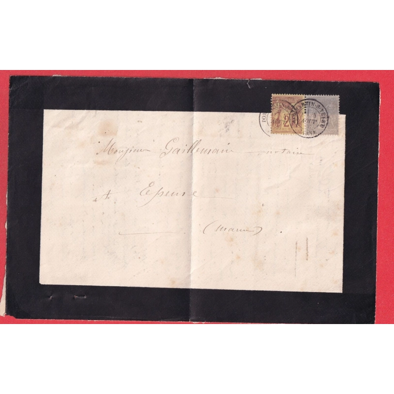 N°85 87 DOMMARTIN SUR YEVRE MARNE 1886 POUR EPENSE DEVANT DE LETTE FRONT COVER