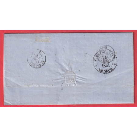 RUSSIE RUSSIA ST PETERSBURG 1861 POUR ST BRIEUC COTES DU NORD  TAXE TAMPON 11