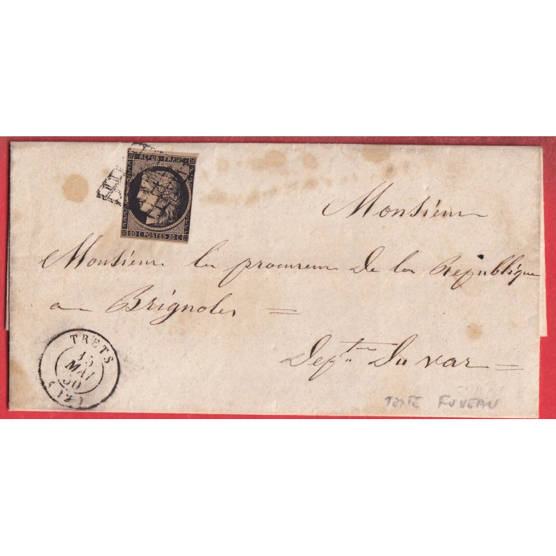 N°3 SUR CHAMOIS GRILLE TRETS BOUCHES DU RHONE INDICE 19 TEXTE FUVEAU POUR BRIGNOLES