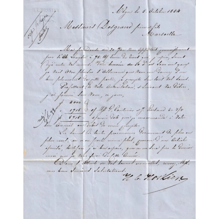 N°14 BLEU LAITEUX CAD ALGER MARSEILLE POTHION 490 PC 1896 MARSEILLE INDICE 21 POUR MARSEILLE