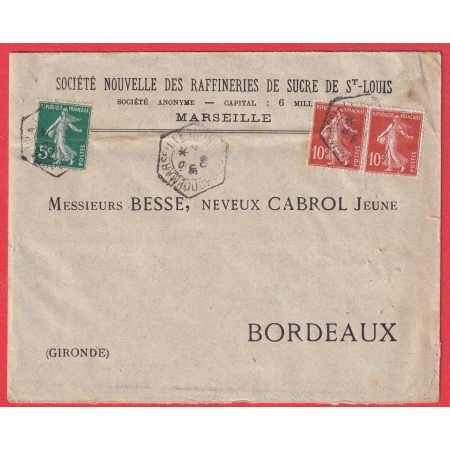 N°137 138 X2 LEVEE EXCEPTIONNELLE MARSEILLE BOUCHES DU RHONE 1909 BORDEAUX DOUBLE PORT