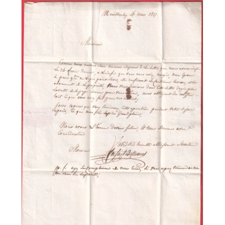 MARQUE 13 LIVAROT CALVADOS 35X11 1827 POUR PARIS INDICE 13