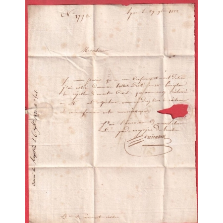 MARQUE P45P AGEN LOT ET GARONNE EN ROUGE 1822 FRANCHISE DES DOMAINE POUR NERAC INDICE 12