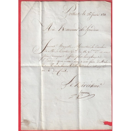 MARQUE P80P POITIERS VIENNE EN ROUGE 1811 POUR LOUDUN INDICE 12