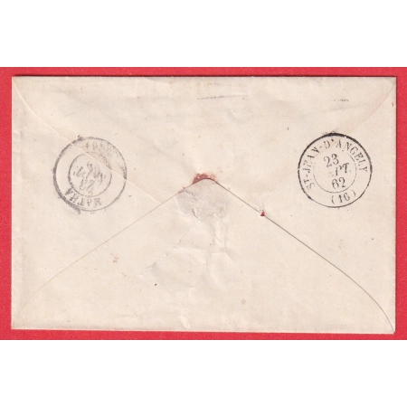 CAD TYPE 12 BEAUVAIS SOUS MATHA TAXE TAMPON 30 CHARENTE INFERIEURE MARITIME  POUR ST JEAN D'ANGELY