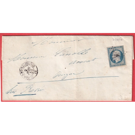 N°10 PC 3077 ST GENIES DE SAINTONGE CHARENTE INFERIEURE MARITIME 1853 POUR JONZAC