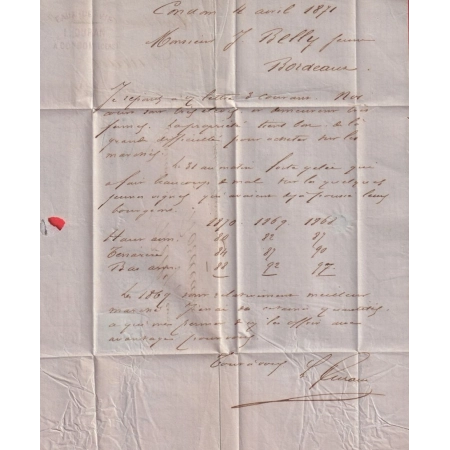 N°46A GC 1107 CONDOM GERS POUR BORDEAUX