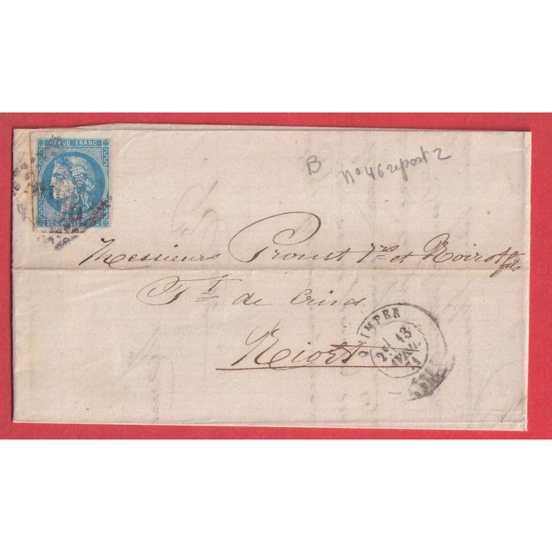 N°46B GC 3066 QUIMPER FINISTERE POUR NIORT DEUX SEVRES