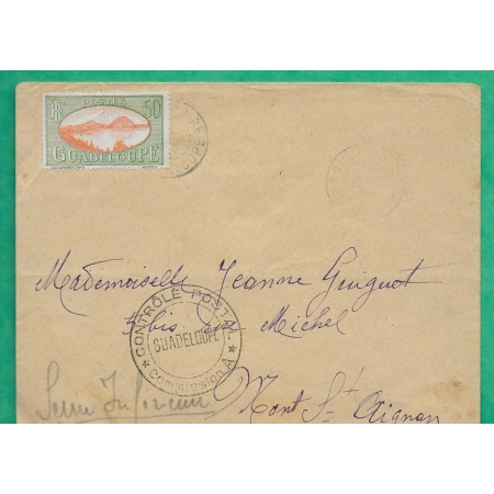 LETTRE GUADELOUPE POINTE NOIRE CENSURE CONTROLE POSTAL POUR MONT ST AIGNAN SEINE INFERIEURE 1940 LETTRE COVER FRANCE