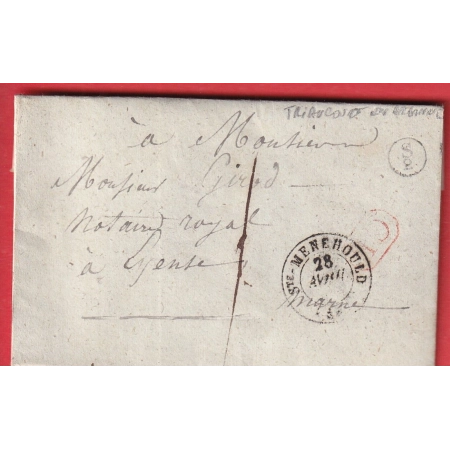 CAD TYPE 15 STE MENEHOULD CL ROUGE TAXE LOCALE 1 BOITE RURALE SUPPLEMENTAIRE S/2 TRIAUCOURT EN ARGONNE