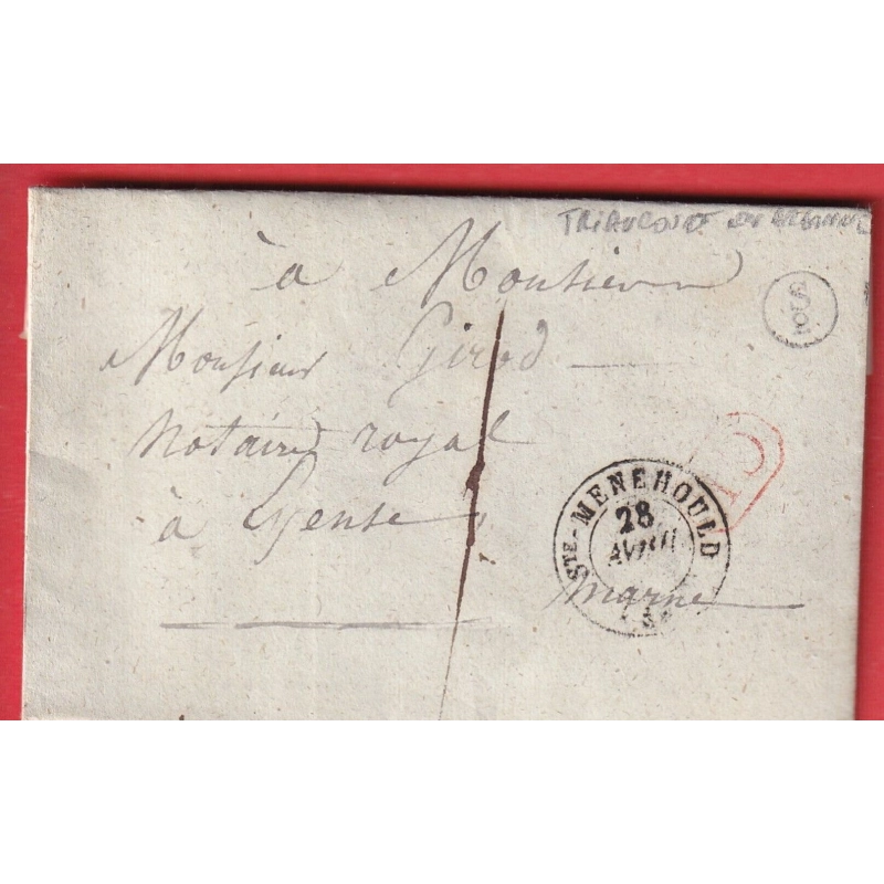 CAD TYPE 15 STE MENEHOULD CL ROUGE TAXE LOCALE 1 BOITE RURALE SUPPLEMENTAIRE S/2 TRIAUCOURT EN ARGONNE