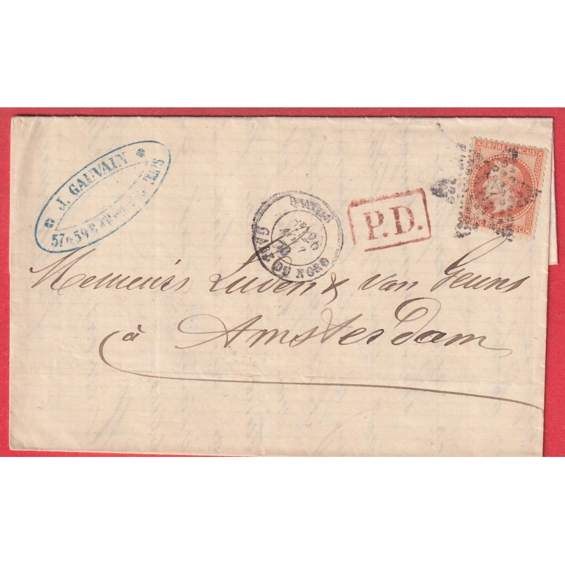 N°31 PARIS ETOILE 26 GARE DU NORD POUR AMSTERDAM PAYS BAS NEDERLAND