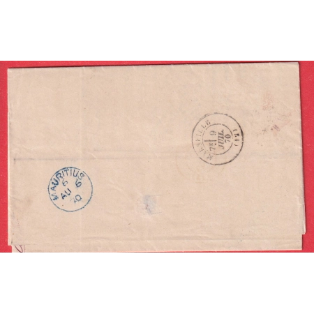 N°32 GC 241 PARIS AUTEUIL POUR PORT LOUIS ILE MAURICE MAURITIUS VIA SUEZ