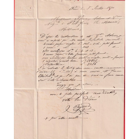 N°32 GC 241 PARIS AUTEUIL POUR PORT LOUIS ILE MAURICE MAURITIUS VIA SUEZ