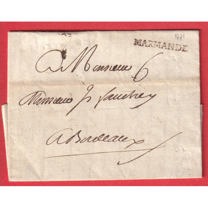 MARQUE MARMANDE LOT ET GARONNE 1771 LN°3 INDICE 10 POUR BORDEAUX GIRONDE