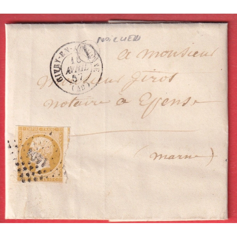 N°13 PC 1404 GIVRY EN ARGONNE MARNE BOITE RURALE D NOIRLIEU POUR EPENSE