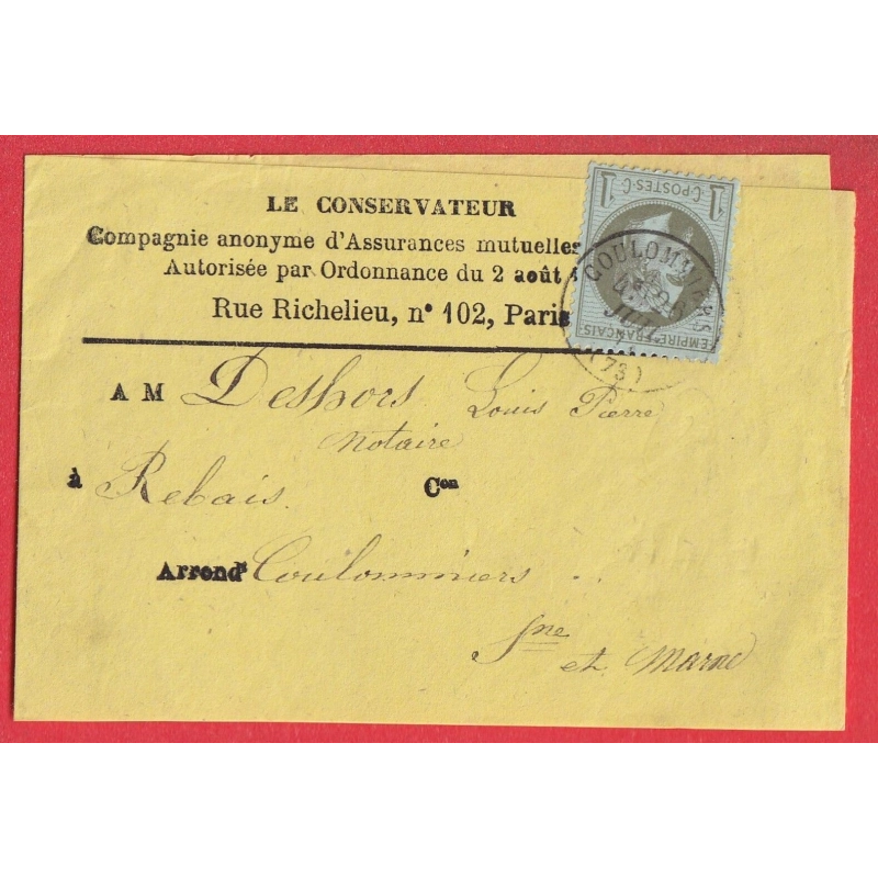 N°25 SEUL SUR BANDE JOURNAL CAD TYPE 16 COULOMMIERS SEINE ET MARNE POUR REBAIS