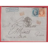 N°29 31 GC 2145 LYON 1868 POUR ATHENES GRECE GREECE