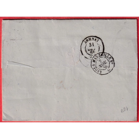 N°29 31 GC 2145 LYON 1868 POUR ATHENES GRECE GREECE