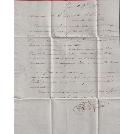 N°29 31 GC 2145 LYON 1868 POUR ATHENES GRECE GREECE