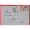 N°66 + N°54 CAEN CALVADOS MIXTE SAGE CERES POUR LITTRY BONNE DATE POUR SAGE 11 .8.1876