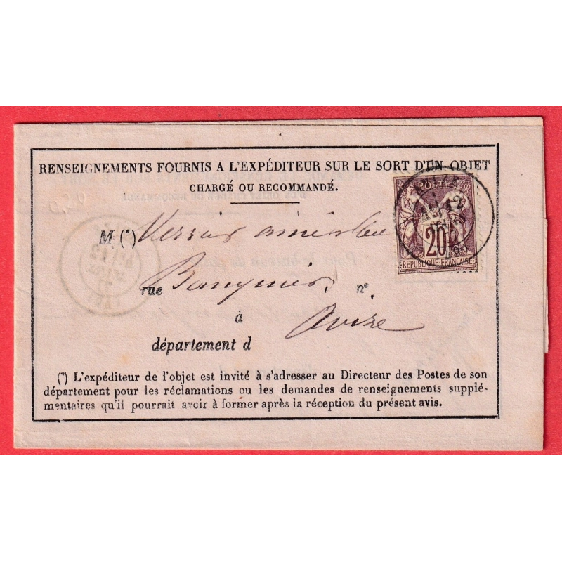 N°67 CAD AVIZE MARNE SUR AVIS DE CHARGEMENT