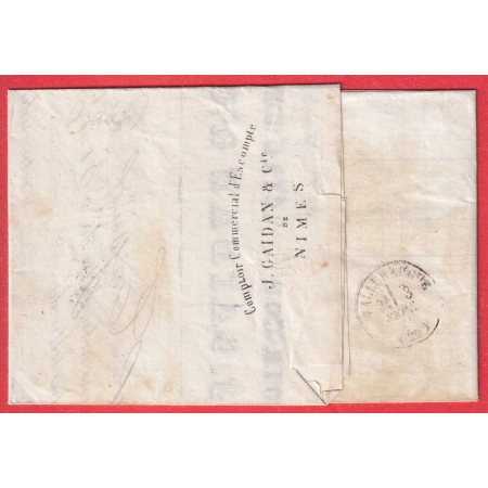 N°37 + N° 42B GC 2659 NIMES GARD POUR VILLERAUGUES 2 SEPTEMBRE 1871