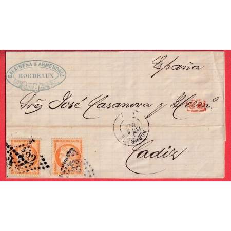 N°38 X2 GC 532 BORDEAUX POUR CADIX ESPAGNE SPAIN DOUBLE PORT