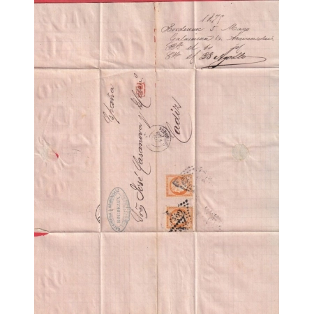 N°38 X2 GC 532 BORDEAUX POUR CADIX ESPAGNE SPAIN DOUBLE PORT