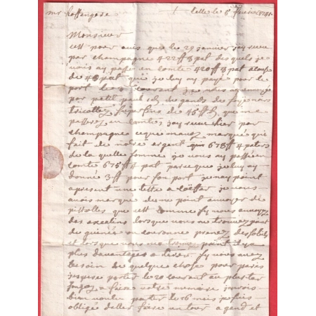 MARQUE LILLE NORD LN°6 1739 INDICE 15 POUR ANVERS BELGIQUE